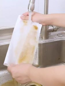 Washable Kitchen Paper Towels Grease Removal Reusable Disposable Dish Cloth Roll Absorbent/Rainbow Culture