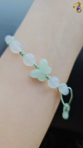 Premium Grade White Agate Adjustable Slim Half Bangle