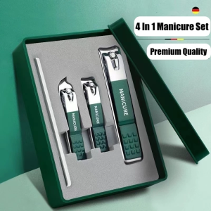 Gunting Kuku Set Stainless Pemotong Kuku Datar dan Miring untuk Mencegah Cipratan