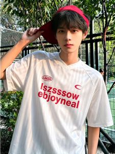 ZHUOCAN | American Quick-Dry Cleanfit T-Shirt Ice-Silk Alphabet Printed