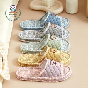 Thickened Three-Layer Silent Pure Cotton Couples Slippers Indoor Home Anti-Slip Cartoon Floor Slippers for Men And Women