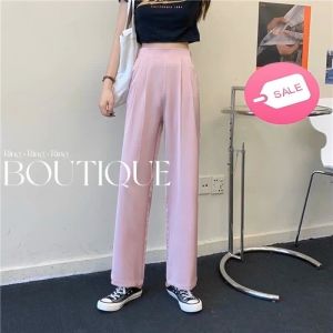 Seluar Wanita High-end Mid Waist Straight Tube Loose Casual Womens Suit Pants