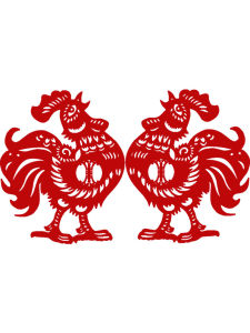 Decorative Flocking Chicken Window Sticker Traditional Chinese Paper Cutting Adhesive Glass Decal Festival Celebration Decoration