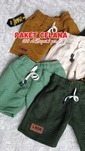 Lana Collection Celana Pendek Anak Usia 1-12 Thn Bahan Diamond Knit Warna Sage Kunyit Hitam Creem Army Almond