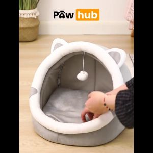 PAWHUB Tempat Tidur Kasur Keranjang Hewan Peliharaan Kucing Dengan Bola / Cat House Tent