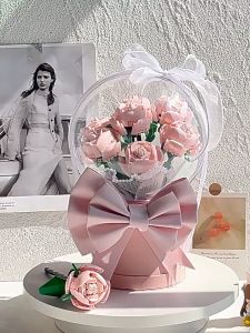 Rose Flowers DIY Toys Building Blocks Toys Gift for Girlfriend Romantic Valentines Day Present