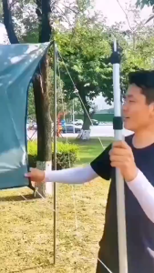 Adjustable camping poles thicken stainless canopy tarp canopy support rods beach shelter tarp awning