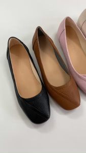 Giày búp bê đế bệt DA THẬT SIÊU ÊM mũi vuông 003.