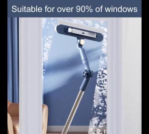High Rise Double Sided Window Cleaner with Squeegee Magnetic Glass Scraper for Outdoor Home Use Telescopic Pole Cleaning Tool