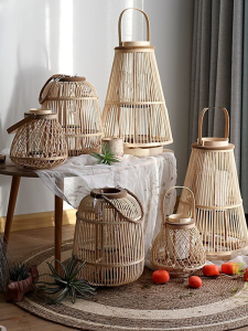 Creative Bamboo and Rattan Style Candle Holder