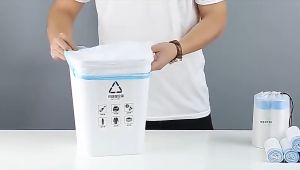 Kantong Plastik Sampah Roll | Kantong Kantong Sampah Tali 45x50 cm | Trash Bag Serut |Peralatan Dapur Kantor Serbaguna