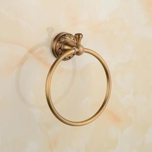 Vòng Treo Khăn Bằng Đồng Thau Chải Màu Đồng Thau Hình Bầu Dục Gắn Tường Phòng Tắm Hiện Đại Giá Treo Khăn Tay Hoàn Thiện Bằng Đồng Cổ EL80A