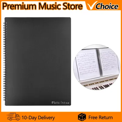 Flatsons Music Score Holder A4 Size Paper Sheet Document File Organizer Folder 40 Pockets FB-02 for Guitar Violin Piano Players