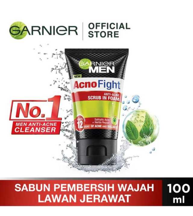 Garnier Man Acno Fight Anti Acne Scrub In Foam 100ml | Lazada Indonesia