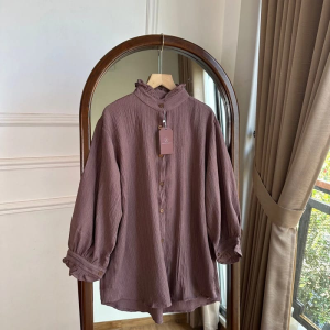 kemeja wanita sora top bahan lady crush lengan panjang ld120 / atasan wanita baby crush terbaru 2024