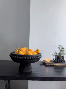 Black Minimalist Style Wooden Fruit Tray and Decorative Display Plate