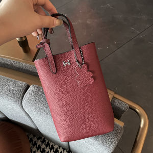 Elegant Leather Crossbody Phone Bag for Women Lightweight Stylish Korean Style Pure Color Vertical Shape Magnetic Buckle Closure