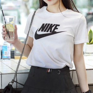 Nike | Áo Thun Nữ Cotton Rộng rãi Phong cách Thường Ngày