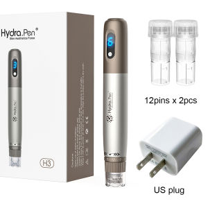 Authentic Hydra Pen H3 Metal Handheld Microneedling Pen Adjustable Derma Pen With 12 Pins Containable Needle Cartridge