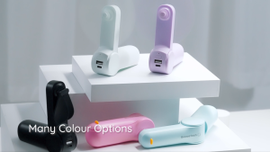 BreezeTech® Pocket Breeze Foldable Fan – 2000mAh Battery🔋 | USB-C Charging🔌 | Power Bank⚡  | 3 Speeds | Safe Soft Blades