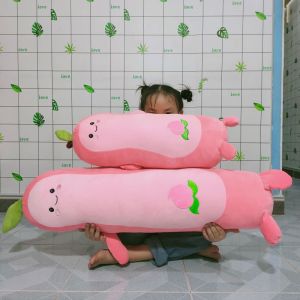 GẤU BÔNG TRÁI ĐÀO DÀI LOẠI LỚN 1 MÉT GỐI ÔM ĐÀO HỒNG MINISO CO GIÃN CHỐNG NHĂN AN TOÀN CHO DA BÉ