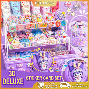 DREAMToy 264/303/323 PCS Mainan Anak DIY Cream Guka Set Gantungan Kunci Akrilik Set Stiker lem krim Kreatif Cream Gum Guka Kartun