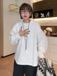 เสื้อเชิ้ตแขนยาวสีขาวสำหรับผู้หญิง ดีไซน์ฤดูใบไม้ร่วง/ฤดูหนาว ดีไซน์เก๋ไก๋ สวยงาม เสื้อชั้นใน เสื้อเชิ้ต เสื้อผ้าทำงาน