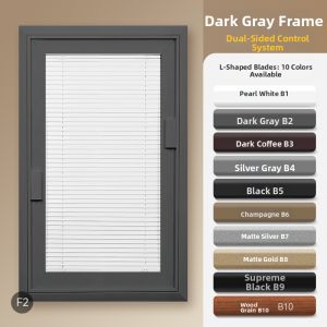 Single Glazed Magnetic Built-in Blinds Window Curtain for Bathroom and Kitchen