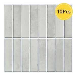 10pcs 3D Tile Stickers Self-adhesive Green Tiles Bathroom Wall Tile Stickers Water and Mold Resistant 30x30cm