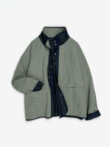 ผู้หญิง หลวม Fit กันน้ํา เสื้อแจ็คเก็ต สวมใส่ 2 ด้าน ลายสก็อต แจ๊กเก็ตแห้งเร็วประกบ ฤดูใบไม้ร่วง ค่าฤดูกาลซื้อ ทันสมัย