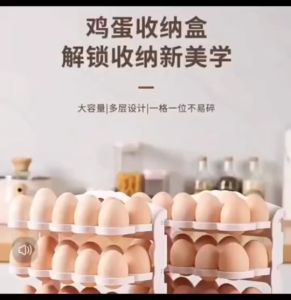 OHHDEER 30 Eggs Organizer Refrigerator Egg Holder Foldable Egg Shelf Kitchen Storage Rack