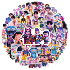 60pcs K-POP DEMON HUNTERS HUNTR/X Cartoon Graffiti Stickers Phone Guitar Laptop Notebook Suitcase Waterproof Sticker Kids Toys#C