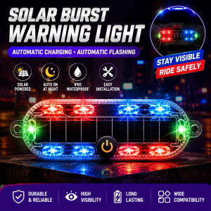 EKLEVA Car Solar Charging-free Anti-rear Collision And Explosion-proof Safety Light Motorcycle Brake Tail Light Modified Flash Light