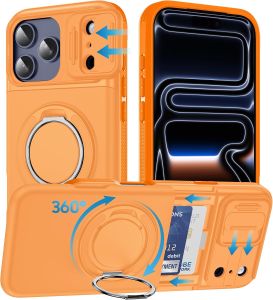 Wallet for Samsung Galaxy S22 S23 S24 S25 S26 Ultra Plus S24fe S25fe S26fe Case with Card Holder Slide Camera Lens Cover 360° Magnetic Stand Hard PC Back TPU Frame Phone Cover for Samsung Galaxy S26 Ultra