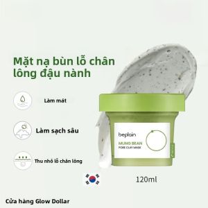Mặt Nạ Đất Sét Đậu Xanh Hàn Quốc 120ml Kiểm Soát Dầu Làm Sạch Lỗ Chân Lông Dưỡng Ẩm Loại Bỏ Mụn Đầu Đen Điều Trị Bùn Cho Toàn Bộ Khuôn Mặt