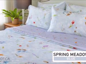 EXOTICA ชุดผ้าปูที่นอนรัดมุม+ปลอกหมอนหนุน ลาย Spring Meadow ที่นอน 6 ฟุต / 5 ฟุต / 3.5 ฟุต (ผ้าปู ปลอกหมอน)