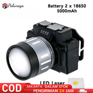 Senter Kepala Led Zoom MAXPOWER MX-S01 Cahaya Putih 100Watt  Baterai 5000mAh tahan 30 Jam Maksimal Plus RechargePro dengan USB-CFokus & Penyebaran