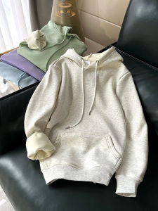 Womens Fleece Lined Hoodie Loose Thin Large Size Shoulder American Thickened Retro Jacket Spring Autumn New Style 2023