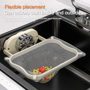 Sink Suction Cup Filter Rack Residue Leftovers Garbage Filter Bag Foldable Countertop Drain Basket Anti Clog Sink Strainer