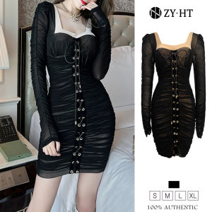 ล้างสต๊อก ZY.HT - ปุ่มใช้คูปอง 299บาท รวม 5 ประเภท เดรส, เดรสสีดำ, เดรสสั้น, เดรสตาข่าย, เดรสรัดรูป, ชุดออกงาน, เดรสเกาหลี, เดรสออกงาน, เดรสผู้หญิง EraVogue 10020