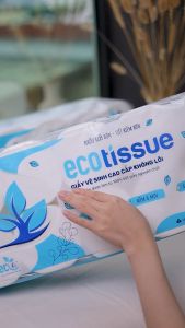 Giấy vệ sinh Ecotissue cao cấp không lõi 3 lớp 100% bột giấy nguyên sinh từ rừng trồng