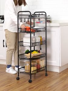 🔥Msia Stock🔥 4  Tier Trolley Multipurpose Home Storage Rack Kitchec Rack Kitchen Organizers 厨房储物架