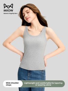 Miiow | Catwoman Plus Size Womens Strap Vest 2025 New Summer Womens Inner Wear With Chest Pad Basic Base Shirt Sleeveless Top