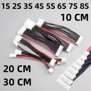 5PC Battery Balance Charger with Silicone Wire Extension Lead JST-XH Connector Adapter Plug for RC Drone 1S/2S/3S/4S/5S/6S/7S/8S