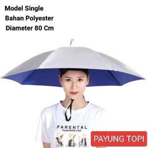 Topi Payung Besar Diameter 80cm Anti Uv / Topi Payung Mancing Outdoor Kekinian