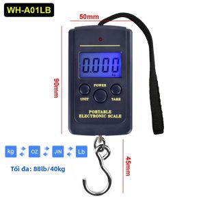 Cân Hành Lý Kỹ Thuật Số Toolour 88lb/48kg Cân Treo Di Động Có Đèn Nền Chức Năng Cân Trừ Trọng Lượng Dùng Cho Du Lịch Và Câu Cá Màu Đen