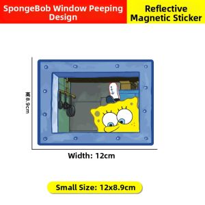 Creative SpongeBob Magnetic Window Decorative Stickers Fun Cartoon Funny Magnetic Attraction Fridge Magnets Car Interior Accessories