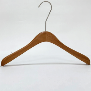 Anti-slip No Marks Walnut Color Reinforced Oak Clothes Hanger