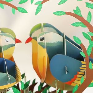 3D Pop Up Lover Card Couple Birds Valentines Day Flower Card Wedding Anniversary Greeting Cards Love You Card for Girlfriend Boyfriend Wife