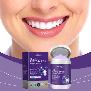 Teeth Restoration Mineral Powder Tooth Whiter Remove Stain Oral Clean Fresh Breath Improve Smell Purple Bleaching Toothpaste